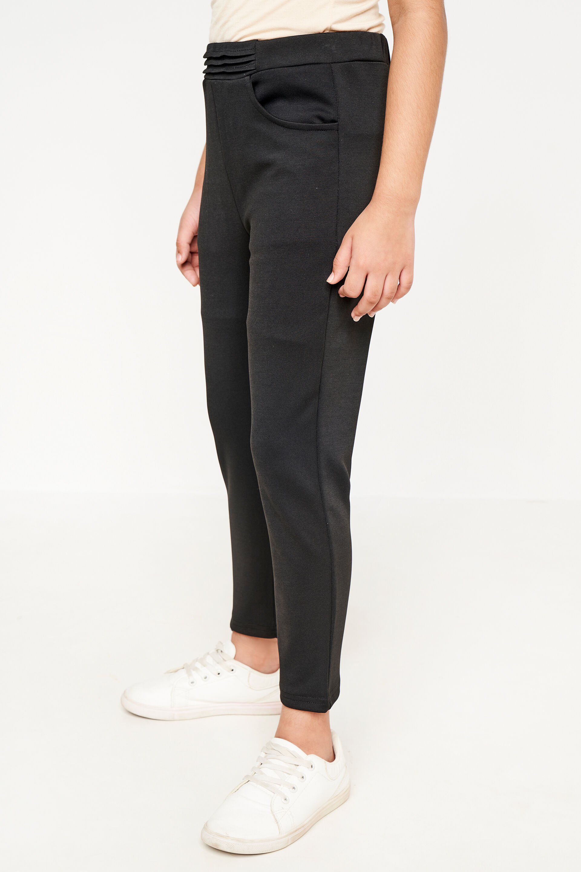 Black Solid Slim Bottom, Black, image 2